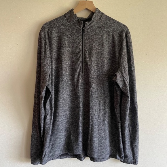 Lululemon Surge Warm 1/2 Zip In Heathered Black - Picture 7 of 11